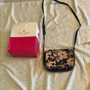 Kate Spade Black Floral Crossbody Bag